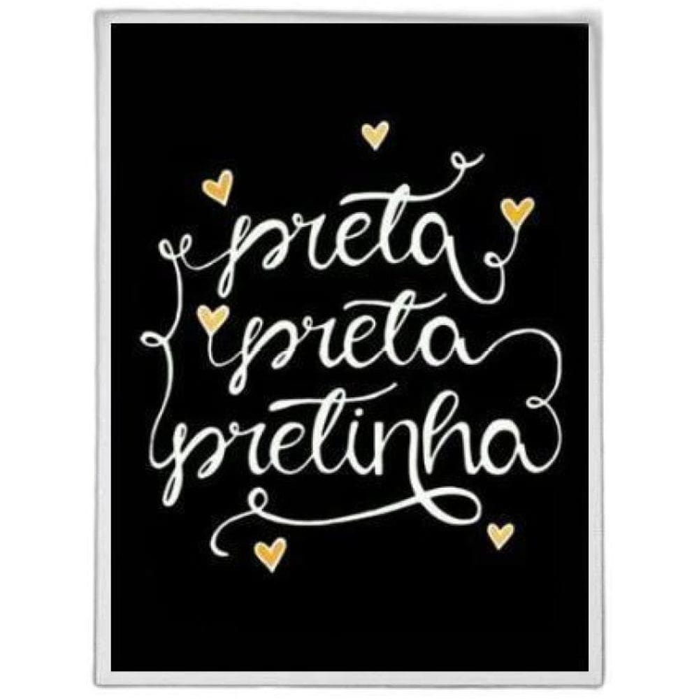 Quadro Decorativo Preta Pretinha 33X24Cm Madeira Branca