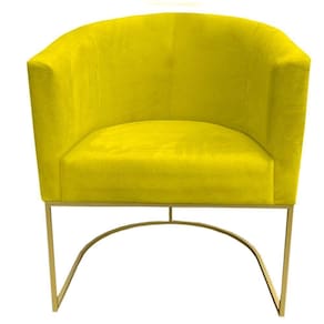 Poltrona Paola Base De Ferro Sued Amarelo D`classe Decor
