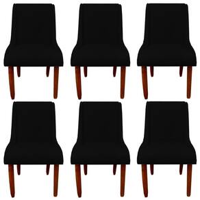 Kit 06 Cadeiras Para Sala De Jantar Lizz Pés Palito Veludo Preto D`classe Decor