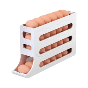 Porta Ovos Organizador De Geladeira Dispenser Bandeja 30 Ovos 4 Andares Cor Branco Prático Eficiente