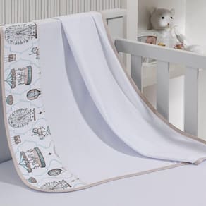 Cueiro Simples Tecebem Baby Malha 100% Algodão Estampa Jean 80cm X 90cm Branco
