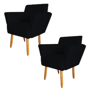 Kit 02 Poltronas Dora Sued Preto D`classe Decor