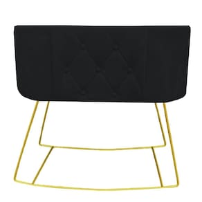 Mini Berço Aconchego Com Balanço Suede Preto D`classe Decor