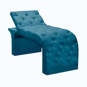 Maca Estofada Estética Cílios Regulável Spa Suede Juliette Azul Turquesa