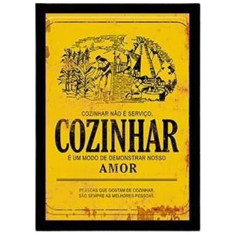 Quadro Decorativo Cozinhar É O Modo Demonstrar Amor 24X18Cm