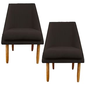 Kit 02 Cadeiras Para Sala De Jantar Ana Pés Palito Suede Marrom D`classe Decor