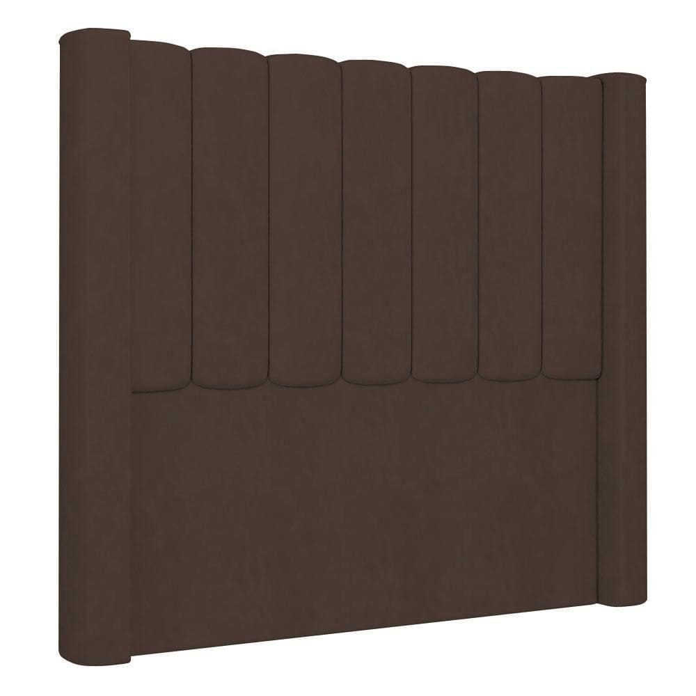 Cabeceira Casal Queen Cama 160cm Claire I02 Veludo Marrom - Mpozenato