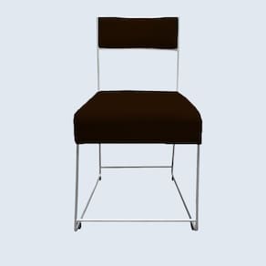 Cadeira Atena Base De Ferro Maciço Prata Suede Marrom D`classe Decor