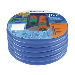 Mangueira 2 Camadas Azul Pvc Com Engates Rosqueados E Esguicho 15m - Tramontina