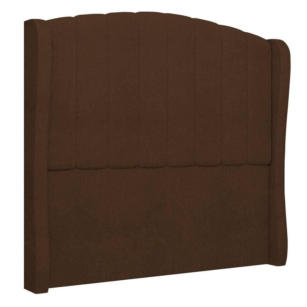 Cabeceira Casal Queen Cama 160cm Glenda I02 Bouclê Marrom - Mpozenato