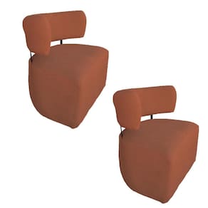Kit 02 Poltronas Organicas Bouclê Terracota D`classe Decor