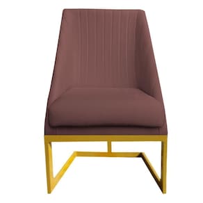 Cadeira Para Sala De Jantar Ana Base De Ferro Veludo Rosê D`classe Decor
