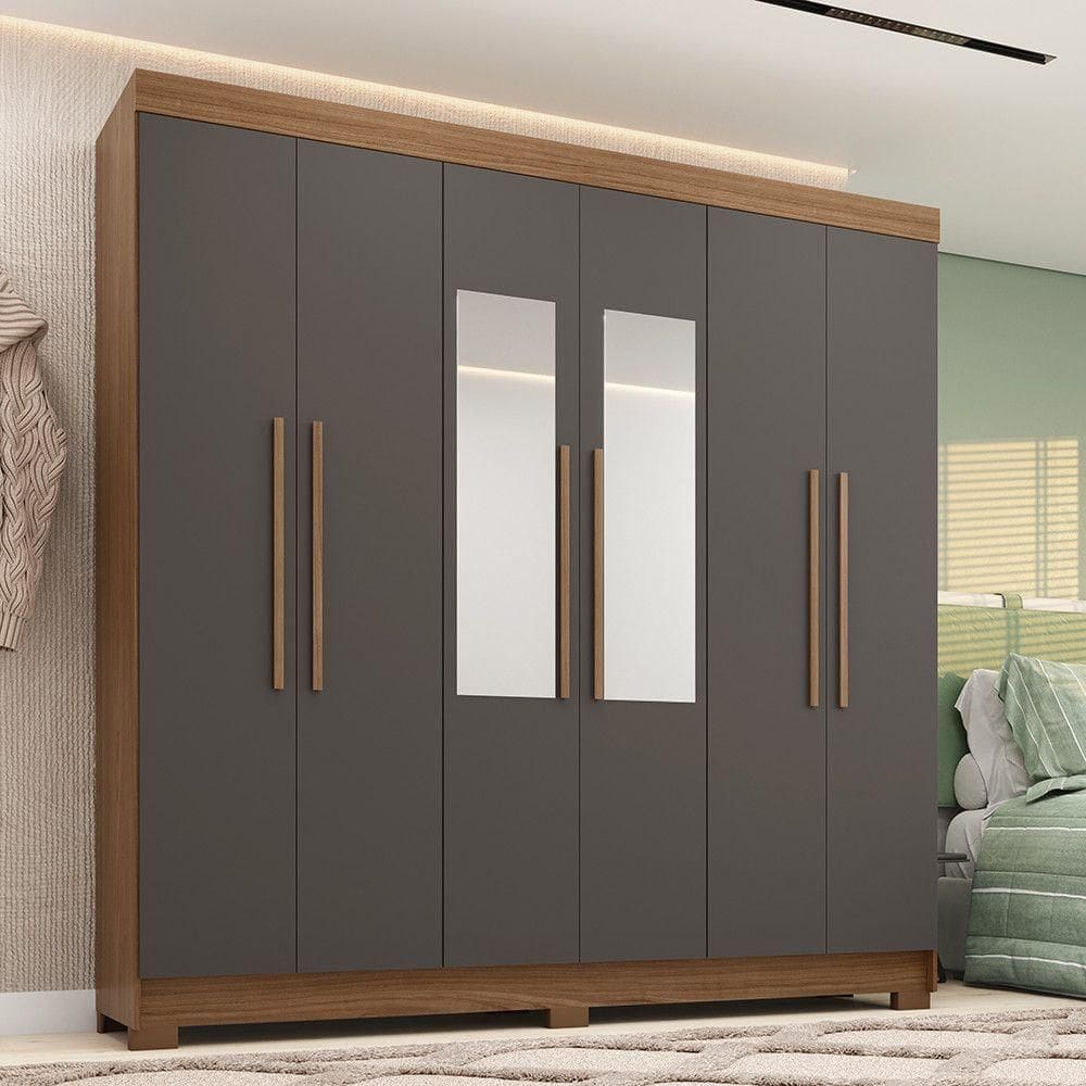 Guarda-roupa Casal 194,4cm 6 Portas 2 Gavetas Horácio