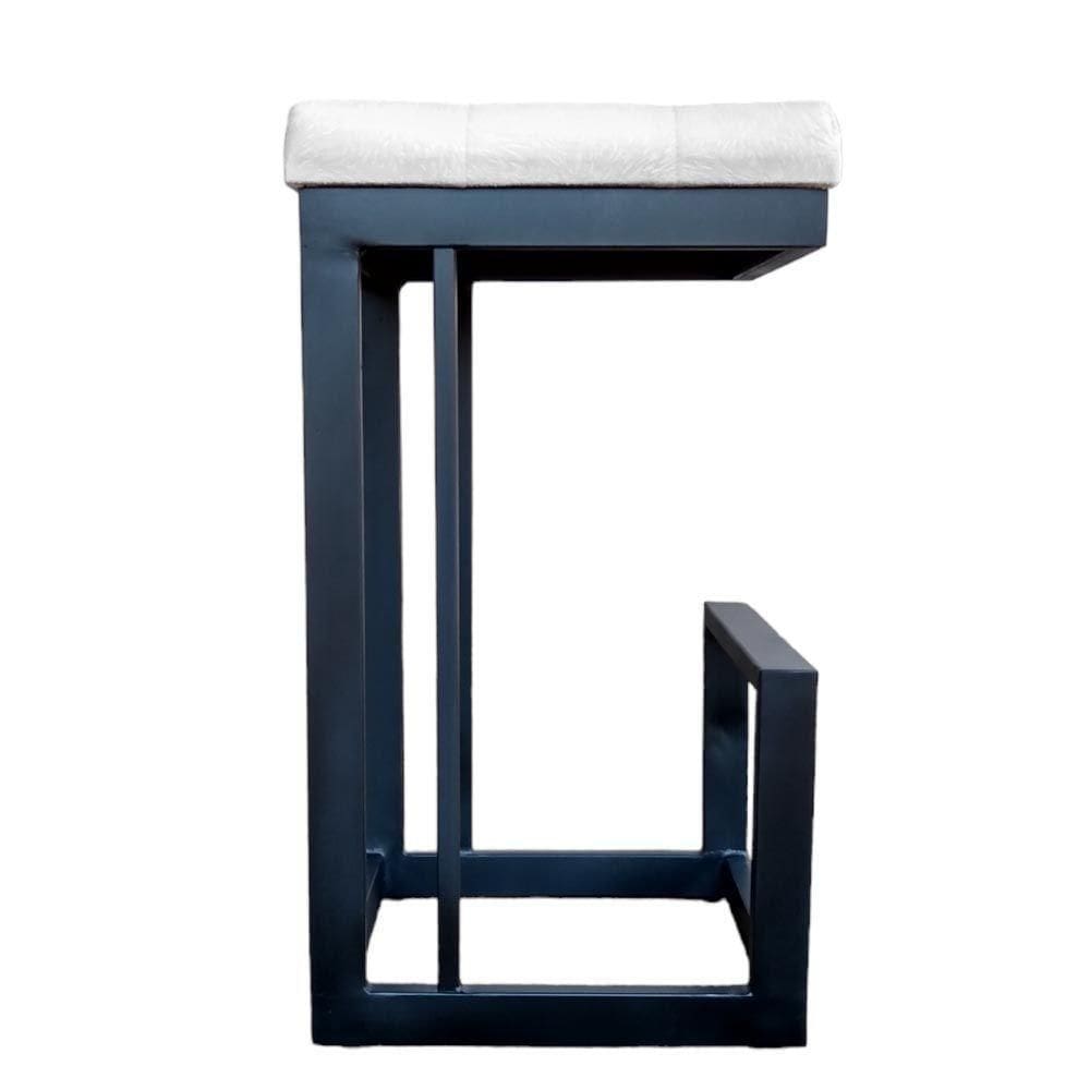 Banqueta Londres Base De Ferro Sued Bege D`classe Decor