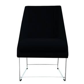 Cadeira Ana Base De Ferro Prata Suede Preto D`classe Decor