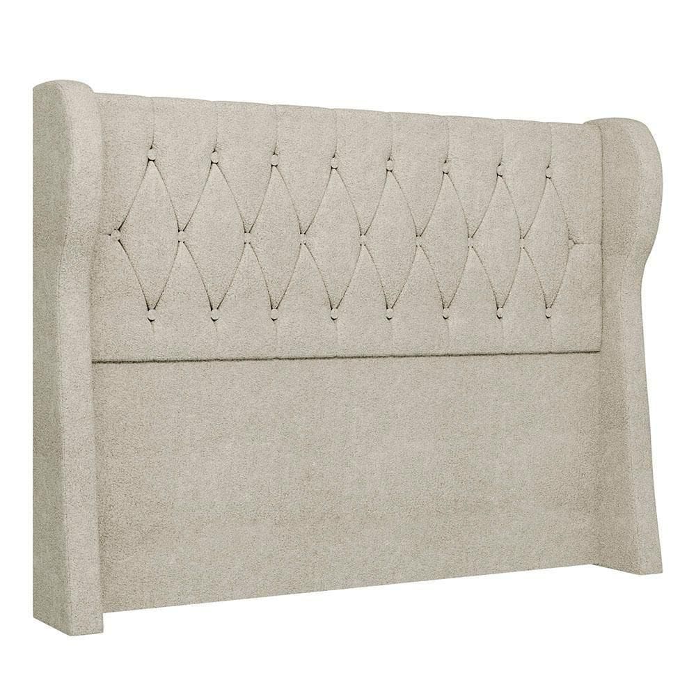 Cabeceira Casal Cama 140cm Malva I02 Bouclê Bege - Mpozenato
