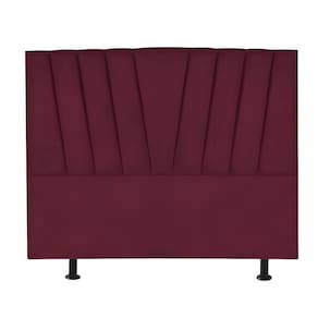 Cabeceira Estofada Cama Casal Queen Size 160 Cm Ariel Suede Bordô