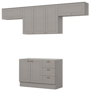 Cozinha Modulada 4 Pecas 280 Cm Ce757 Americana Cinza Henn