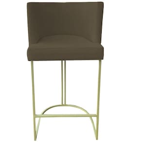 Banqueta Toquio Base De Ferro Sued Marrom Rato D`classe Decor