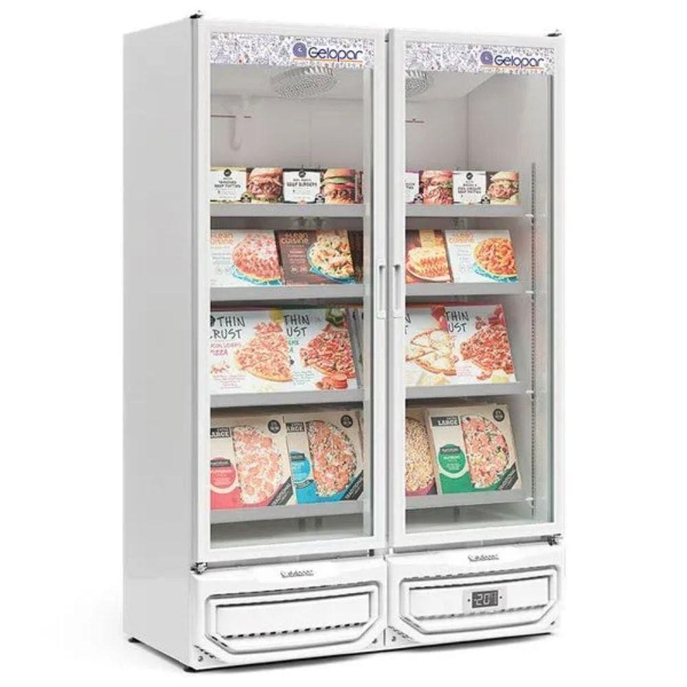 Freezer Expositor Vertical 2 Portas Gcvc950el Branco Gelopar 220V Expositor 957 Litros Branco 220V