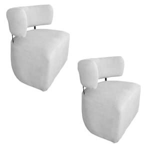 Kit 02 Poltronas Organicas Bouclê Cinza Claro D`classe Decor