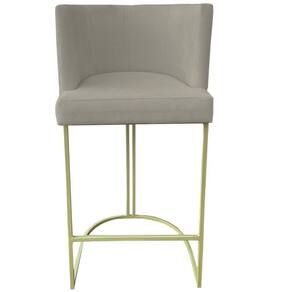 Banqueta Toquio Base De Ferro Sued Bege D`classe Decor
