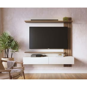 Painel Juriti 1.5 Para Tv Até 65 Polegadas Amêndoa Off White