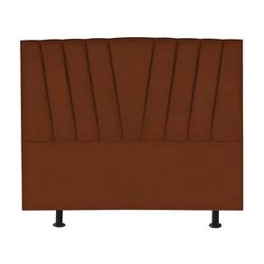 Cabeceira Estofada Cama Casal Queen Size 160 Cm Ariel Veludo Terracota