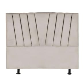 Cabeceira Estofada Cama King 195 Cm Ariel Suede Bege