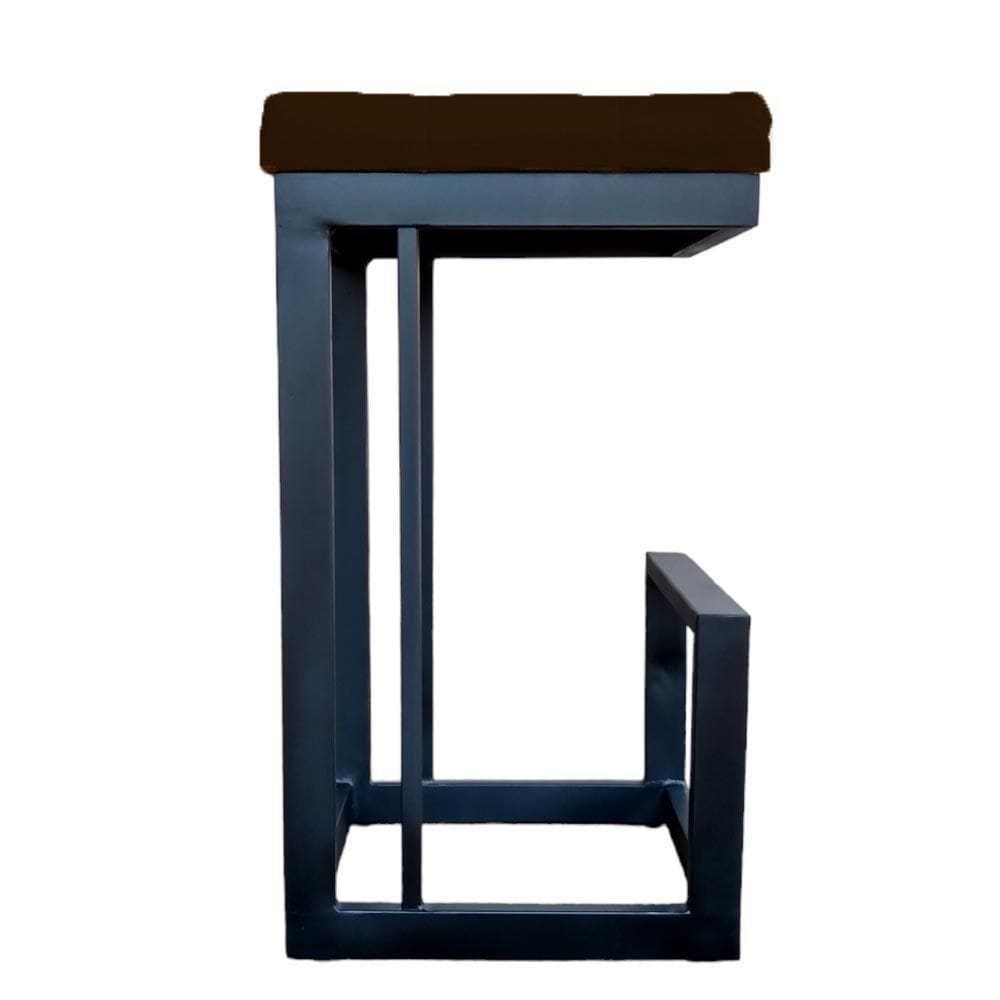 Banqueta Londres Base De Ferro Sued Marrom D`classe Decor