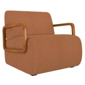 Poltrona Decorativa Orgânica Para Sala Belarus K04 Bouclê Terracota - Mpozenato
