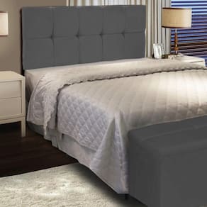 Cabeceira Casal Painel Cama 140cm Nina Suede Cinza - Ibiza