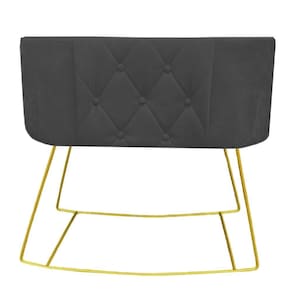 Mini Berço Aconchego Com Balanço Suede Grafite D`classe Decor