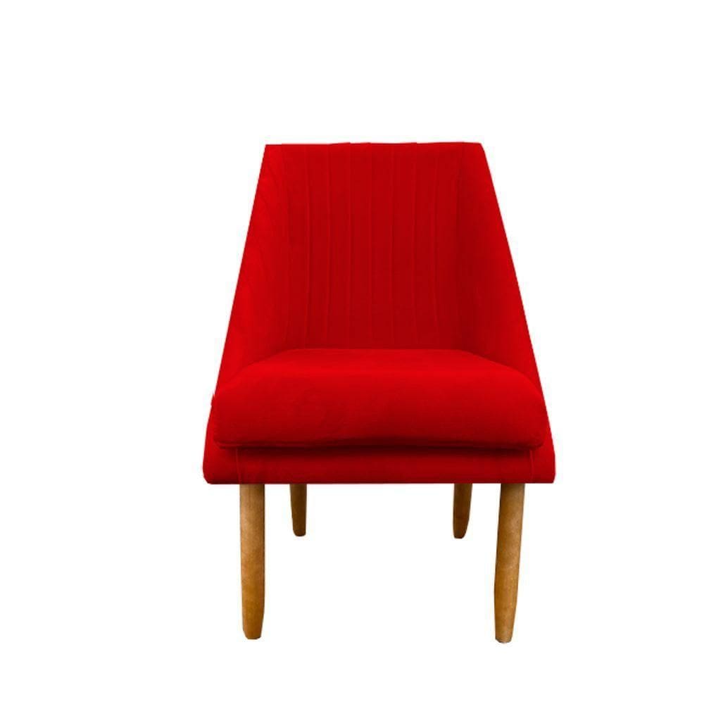 Cadeira Para Sala De Jantar Ana Pés Palito Suede Vermelho D`classe Decor