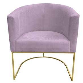 Poltrona Paola Base De Ferro Sued Rosa Bebê D`classe Decor