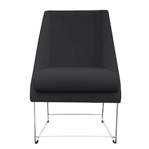 Cadeira Ana Base De Ferro Prata Suede Grafite D`classe Decor