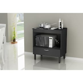Balcão Cooktop Florida 80cm Com 1 Porta Preto