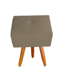 Puff Malu Decorativo Pés Palito Suede Marrom Rato D`classe Decor