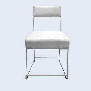 Cadeira Atena Base De Ferro Maciço Prata Suede Bege D`classe Decor