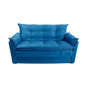 Sofá Small 3 Lugares Conforto 160cm Suede Azul Herrero Decor Azul