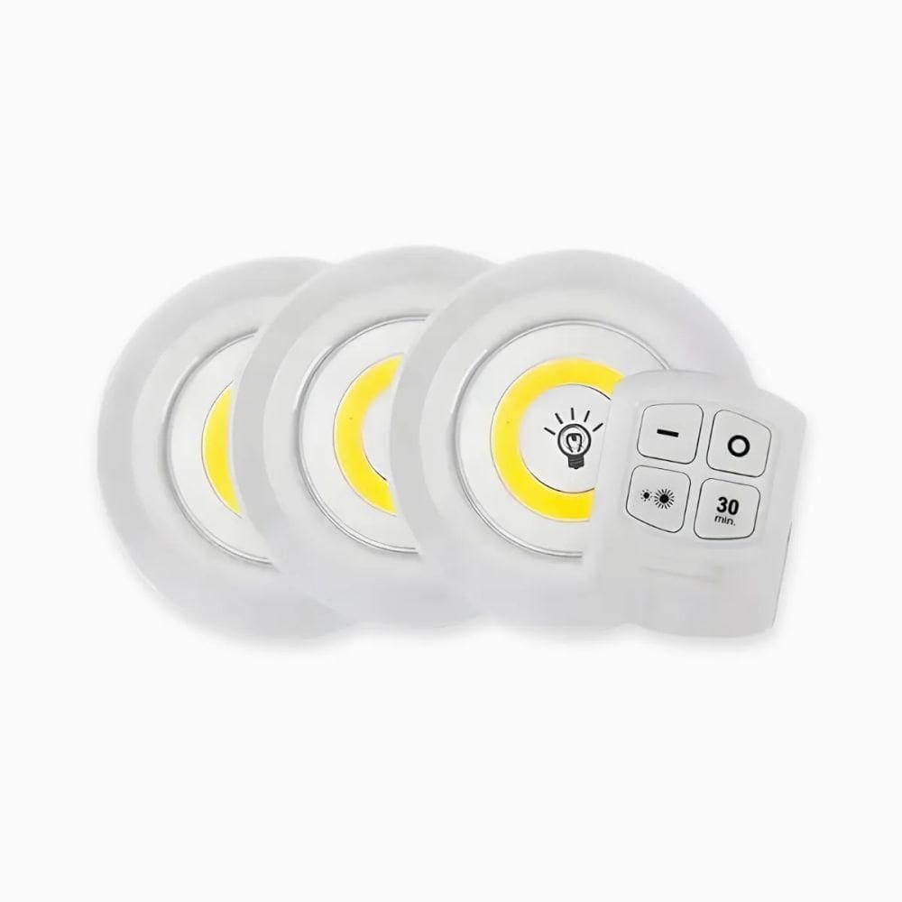 Kit 3 Lâmpadas Luminária Led Controle Sem Fio