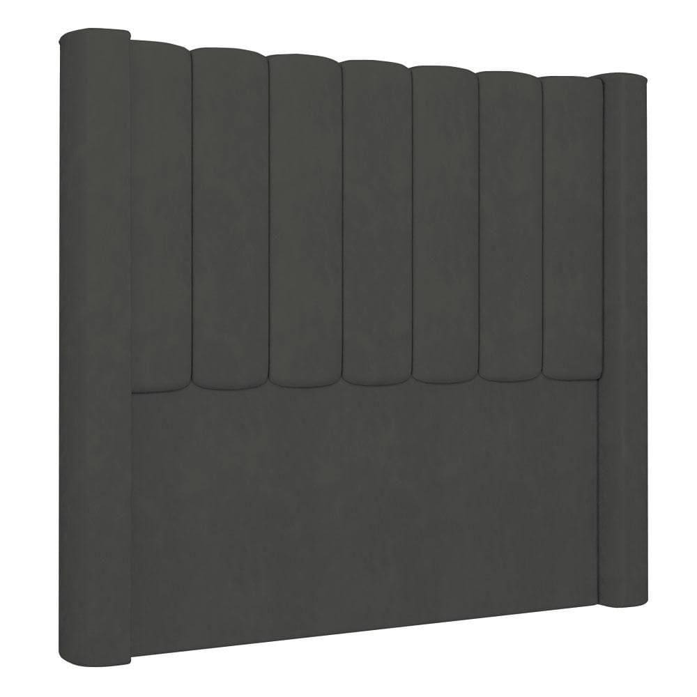 Cabeceira Casal Queen Cama 160cm Claire I02 Veludo Chumbo - Mpozenato