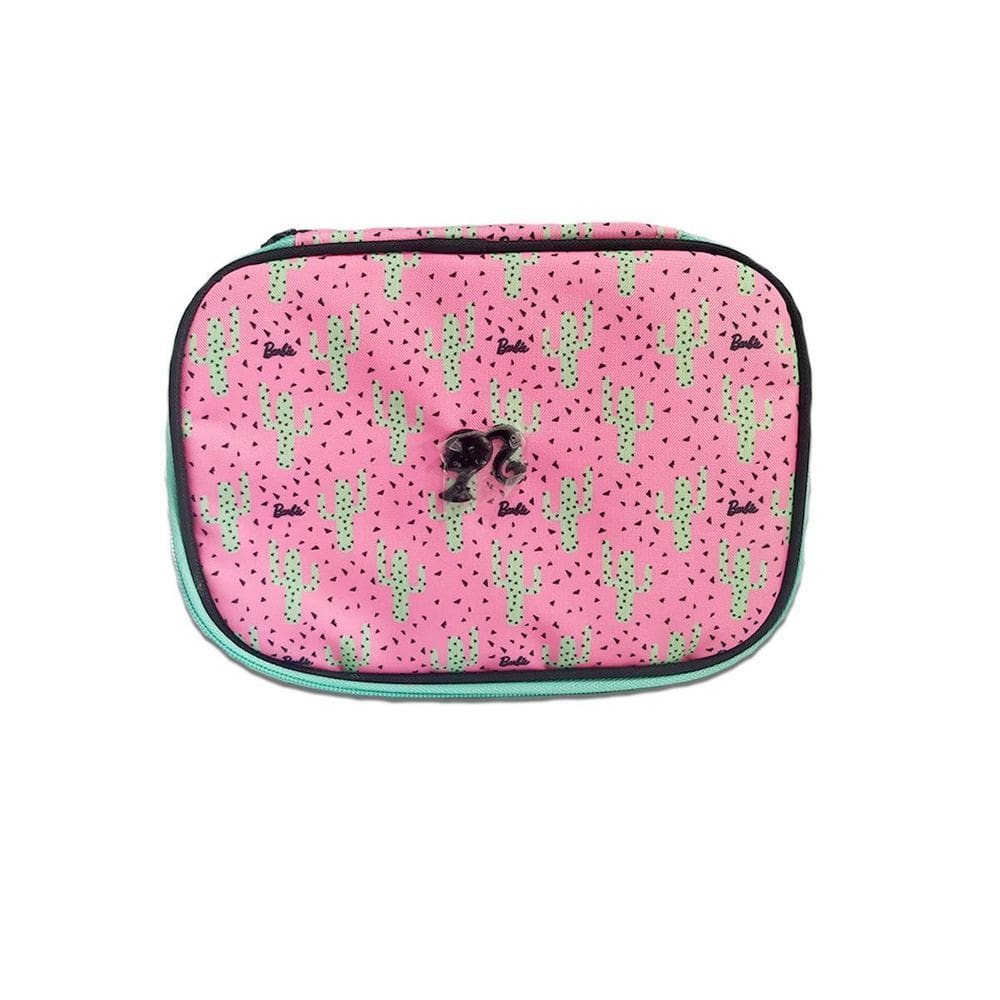 Estojo Escolar Box Barbie Cactos Cor Rosa