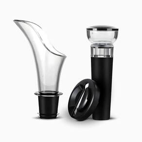 Kit Para Vinho Com Bico Aerador E Rolha Tampa A Vácuo