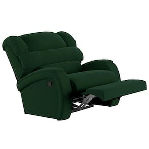 Poltrona Do Papai Reclinável Kalie Manual Gatilho Fh9 Veludo Verde - Mpozenato