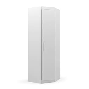 Guarda Roupa Genova 1 Porta Canto Branco Brilho - Batrol