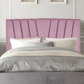 Cabeceira Casal Queen Size Cama Estofada 160 Cm Lile Suede Rosa