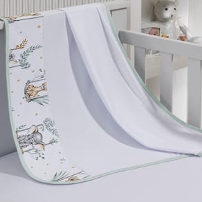 Cueiro Simples Tecebem Baby Malha 100% Algodão Estampa Mara 80cm X 90cm Branco