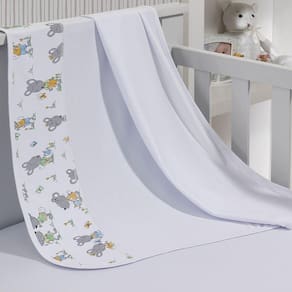Cueiro Simples Tecebem Baby Malha 100% Algodão Estampa Tom 80cm X 90cm Branco