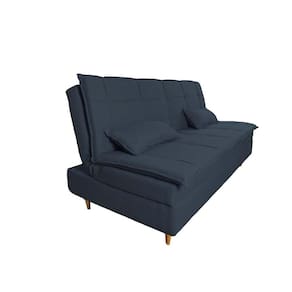 Sofá Cama 3 Lugares 197cm Soho Suede Azul Herrero Decor Azul